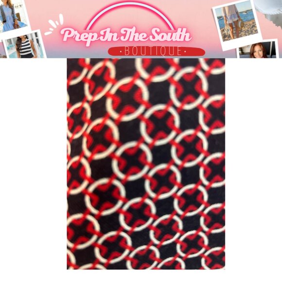 Banana Republic 4 Hampton Fit Bold Print Crop Pants – Blue & Ranger Red Nautical - Picture 6 of 7